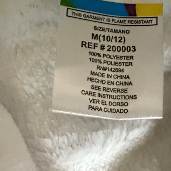 Sleep On It White w/ silver sparkly stars Kids Pajama Robe and Slippers Set - Picture 3 of 3